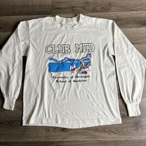 VTG Club Med T Shirt Mens Large University of Michgan‎ School of Medicine 1985